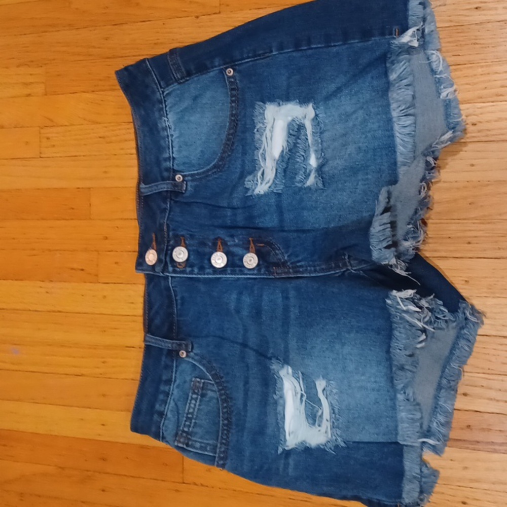 Ripped dark blue Fashion Jeans jean shorts